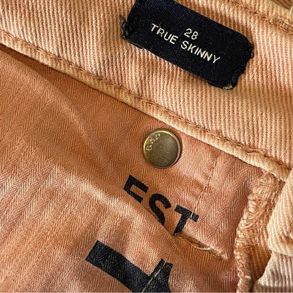 Gap Womens Pink Denim True Skinny Jeans Size 28 High Rise Ankle Length Stretch - Picture 6 of 8